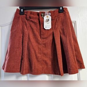 Corduroy Pleated Mini Skirt